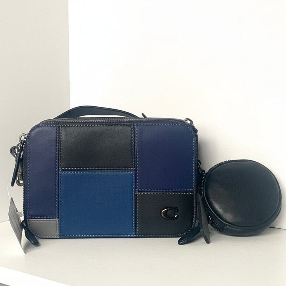 Coach Charter 19 Blue Patchwork Leather Crossbody Bag